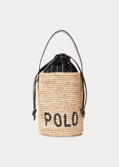 Bolsa Bucket Polo Ralph Lauren Raffia Mini Mulher 14253-PCQK